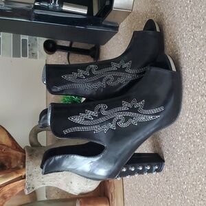 open toe ankle boots